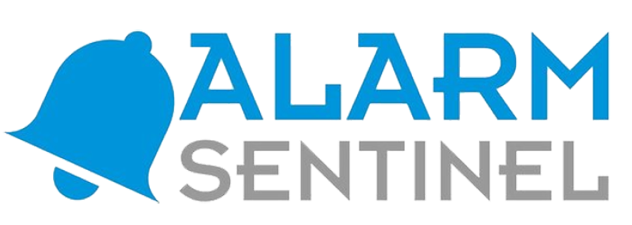 Logo of Alarm Sentinel with text and bell icon